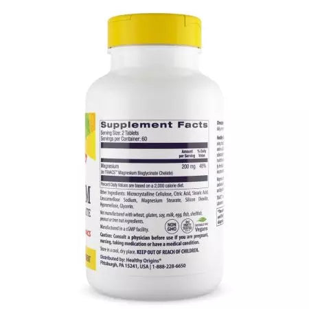 Υγιή Origins Magnesium Bisglycinate Chelate 120 δισκία