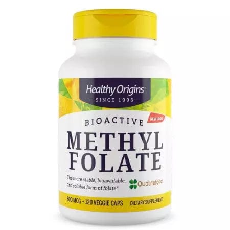 Healthy Origins Methyl Folate 800mcg 120 Veggie Capsules