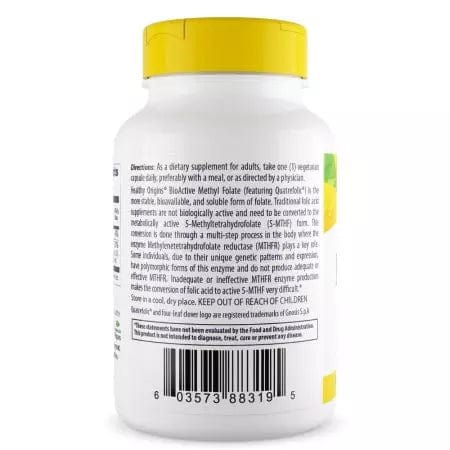 Healthy Origins Methyl Folate 800mcg 120 Veggie Capsules