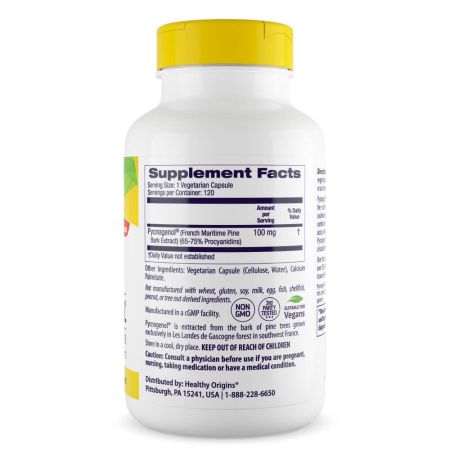 Sund oprindelse Pycnogenol 100 mg 120 veggie -kapsler