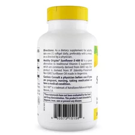 Healthy Origins Sunflower Vitamin E, 400iu 120 Softgels