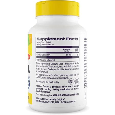 Origini sănătoase ubiquinol 50mg 60 softgels