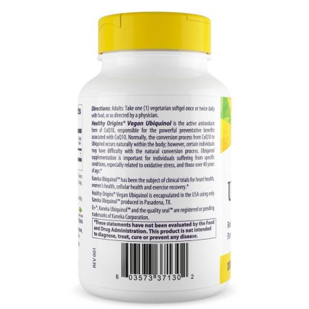 Origines saines végétalienes ubiquinol 100 mg 60 softgels