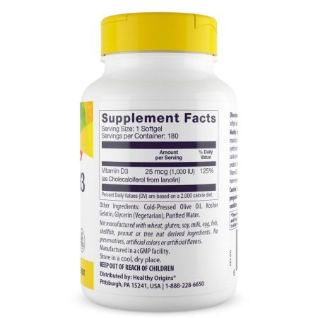 Egészséges eredetű D3 -vitamin 1000IU 180 SoftGels