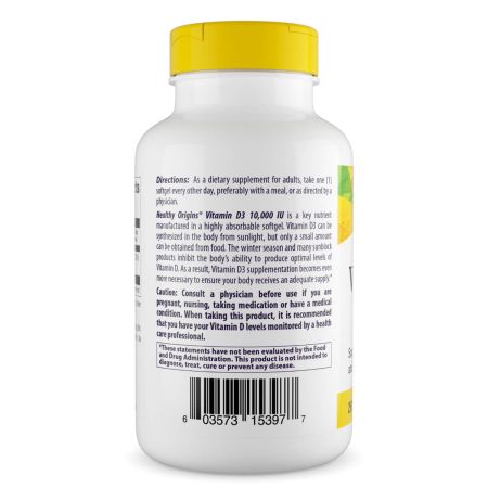 Zdrowe pochodzenie witamina D3 10 000IU 360 Softgels