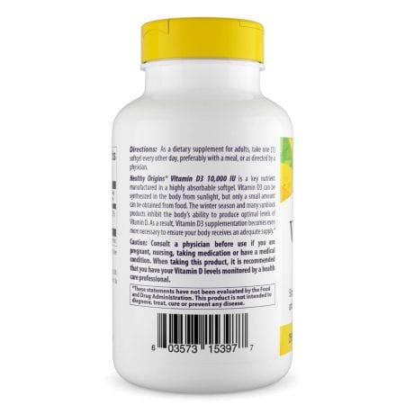 Healthy Origins Vitamin D3 10,000iu 360 Softgels