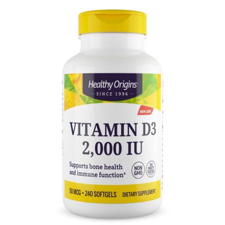 Zdravý původ vitamin D3 2 000IU 240 softgelů