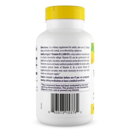 Origini sănătoase Vitamina D3 2.000IU 240 Softgels