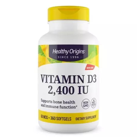 Zdravý původ vitamin D3 2 400iu 360 softgelů