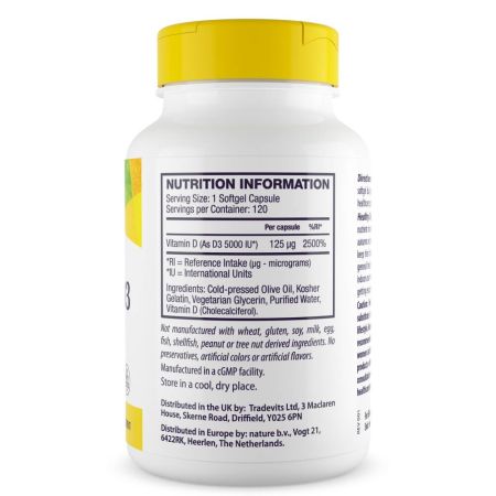 Healthy Origins Vitamin D3 5 000IU 120 Softgels