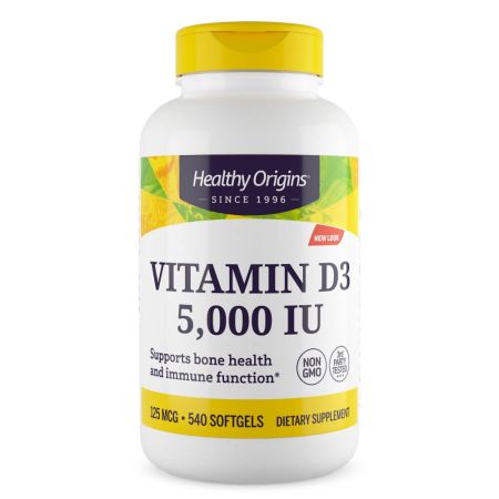 Origines saines Vitamine D3 5 000iu 540 Softgels