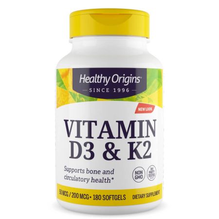 Zdravý původ vitamín D3 & K2 50mcg/200mcg 180 softgelů