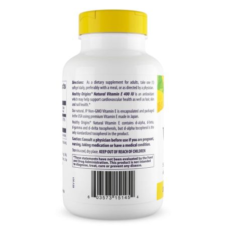 Sveika kilmė Vitaminas E 400IU 180 Softgels