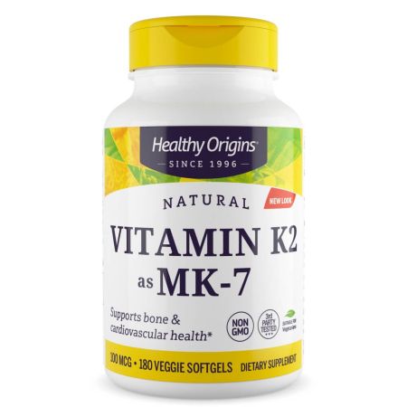 Origini sănătoase Vitamina K2 ca Mk7 100mcg 180 Veggie Softgels