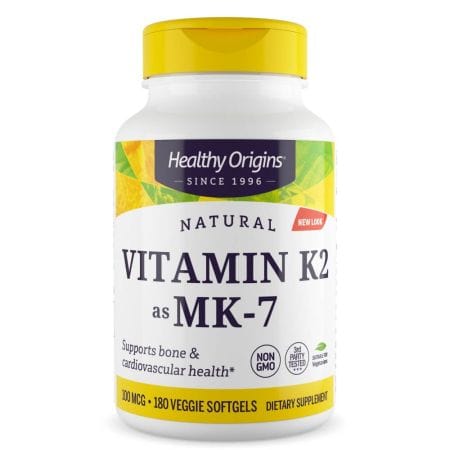 Healthy Origins Vitamin K2 as MK7 100mcg 180 Veggie Softgels