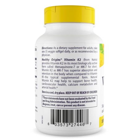 Egészséges eredetű K2 -vitamin mint mk7 100mcg 180 zöldség softgels