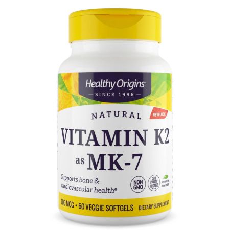 Origini sănătoase Vitamina K2 ca Mk7 100mcg 60 Veggie Softgels