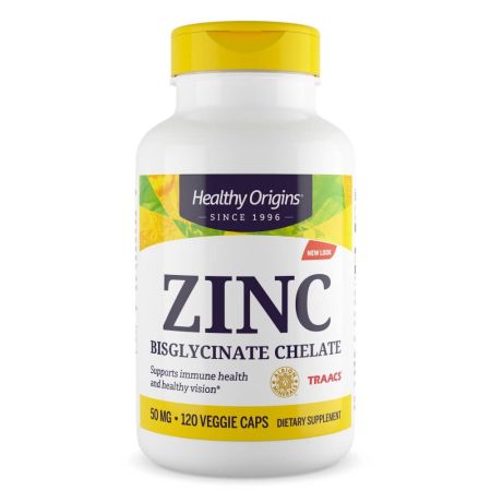 Origins saludables Zinc bisglycinate quelate 50mg 120 cápsulas vegetarianas