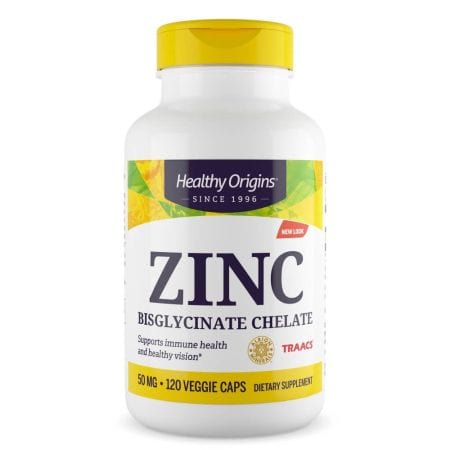 Healthy Origins Zinc Bisglycinate Chelate 50mg 120 Veggie Capsules