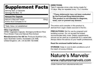 Nature's Marvels Heart Bioregulator – 20 Capsules – image 4