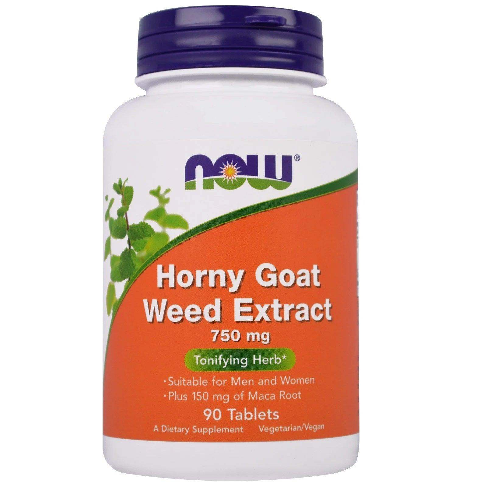 Horny Goat Weed Extract 750mg, 90 Tablets - Now Foods - welzo