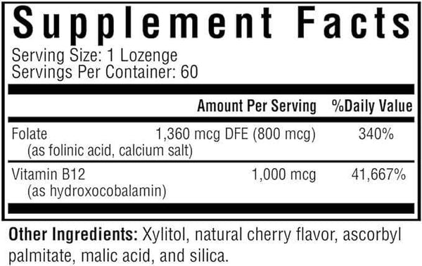 Hydroxo B12 with Folinic Acid - 60 Lozenges - Seeking Health - welzo