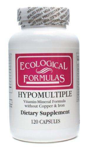 Hypomultiple Vitamin-Mineral Formula (without Copper & Iron) 120 Capsules - Ecological Formulas - welzo