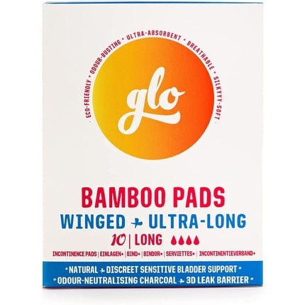 glo Organic Bamboo Incontinence Women's Ultra Long Biodegradable Pads for Sensitive Bladders