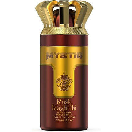 Musk Maghribi 250ml Extra Long Lasting Perfume Body Spray by Mystiq Nylaa Unisex with Lemon Bergamot Jasmine Cedarwood Musk Amber Notes