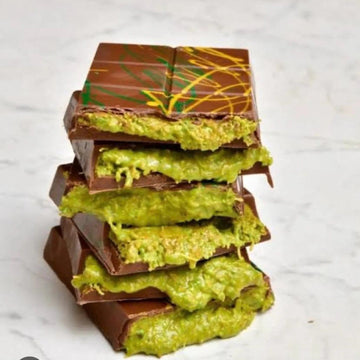 Dubai Pistachio og Kunafeh Chocolate Bar Callebaut Original