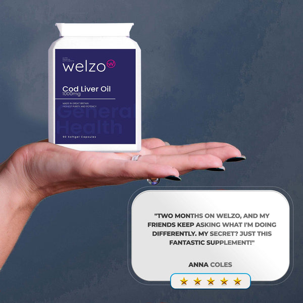 Welzo Cod Liver Oil 1000mg 90 Softgel Capsules