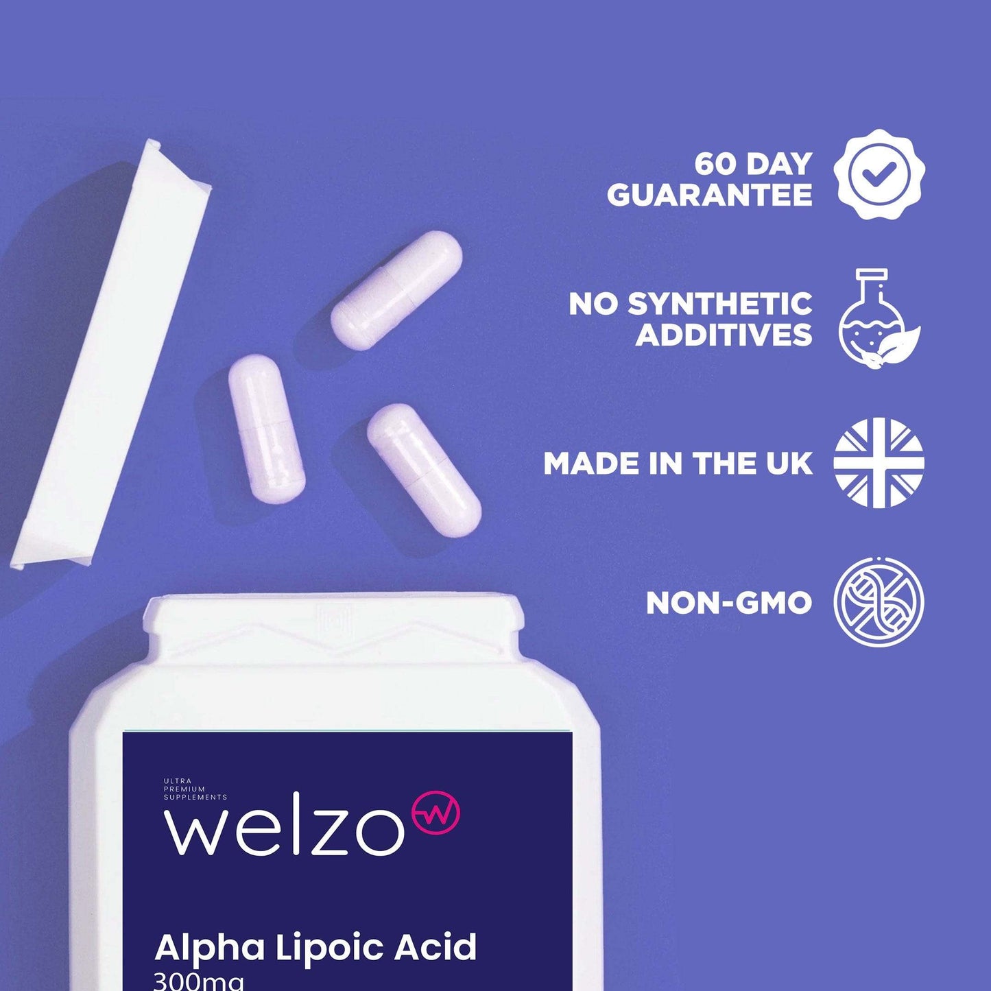 Welzo Alpha Lipoic Acid 300mg 120 Capsules