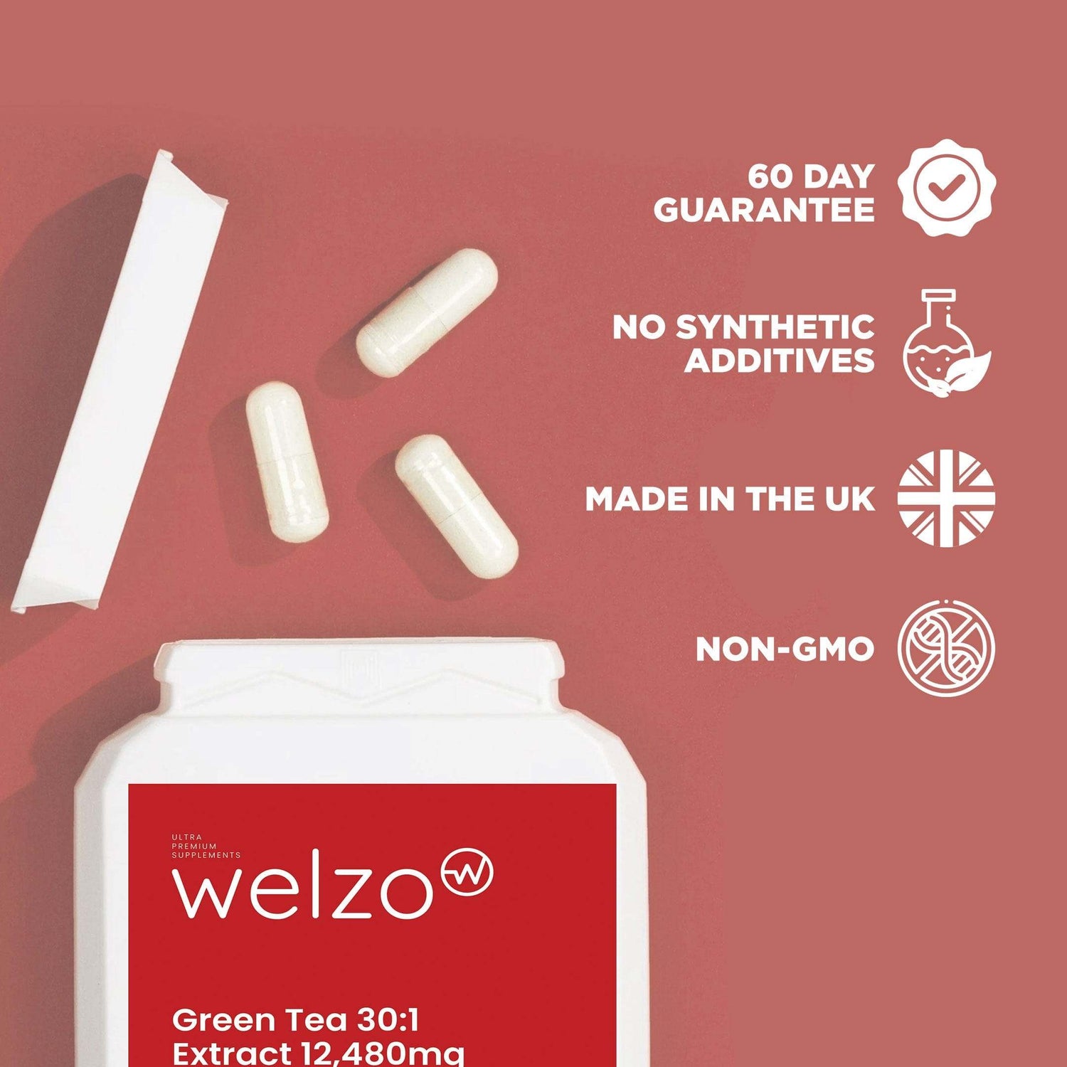 Welzo Green Tea 30:1 Extract 12,480mg 90 Capsules