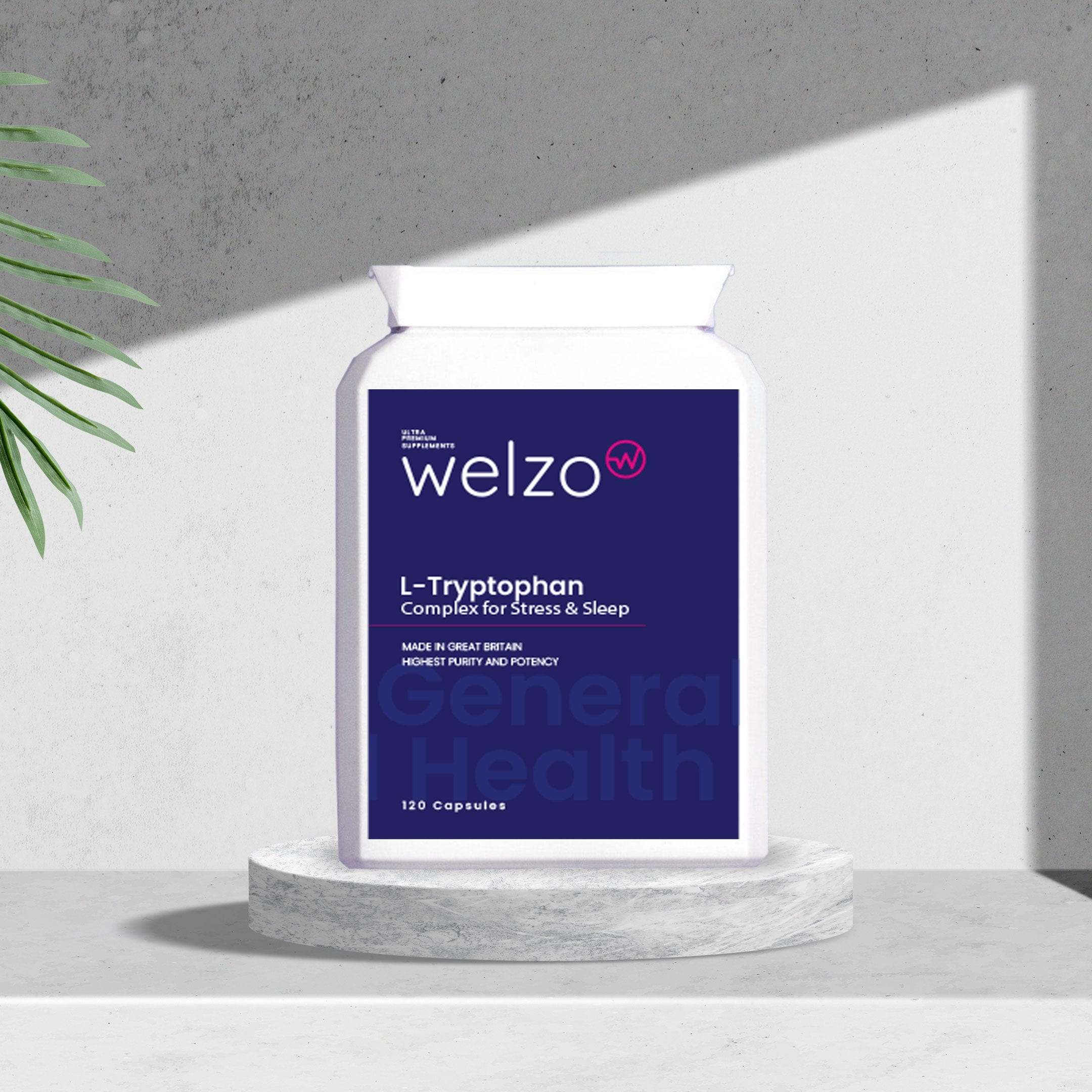 Welzo L-Tryptophan Complex for Stress & Sleep 120 Capsules