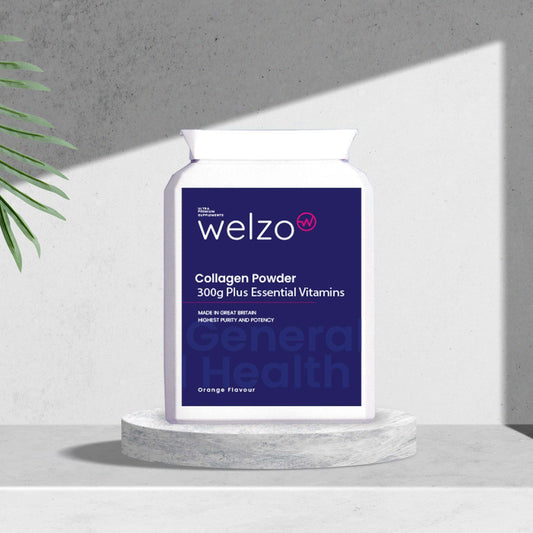 Welzo Collagen Powder 300g Plus Essential Vitamins - Orange Flavour