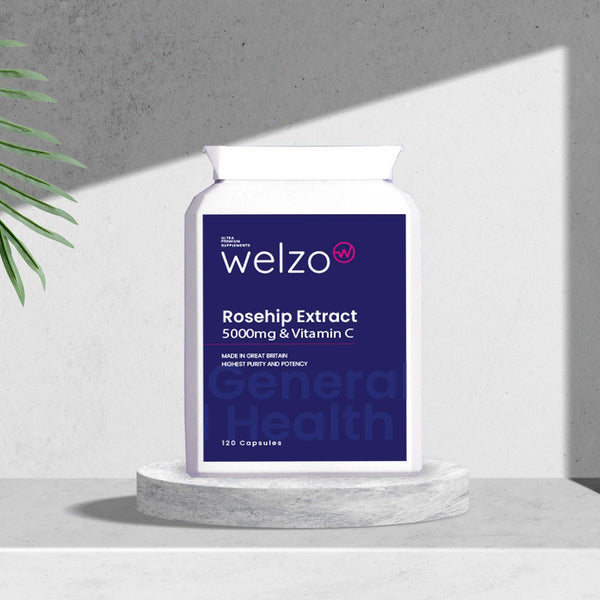 Welzo Rosehip Extract 5000mg & Vitamin C 120 Capsules