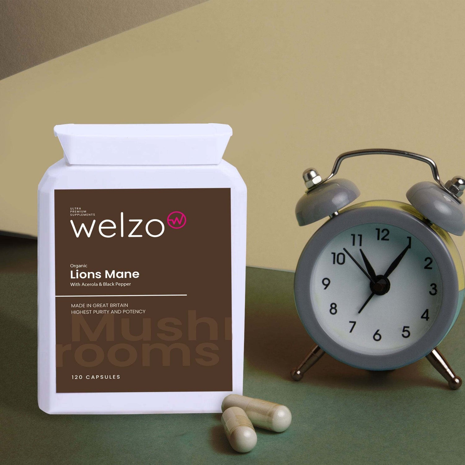 Welzo Organic Lions Mane Extract with Acerola & Black Pepper 120 Capsules