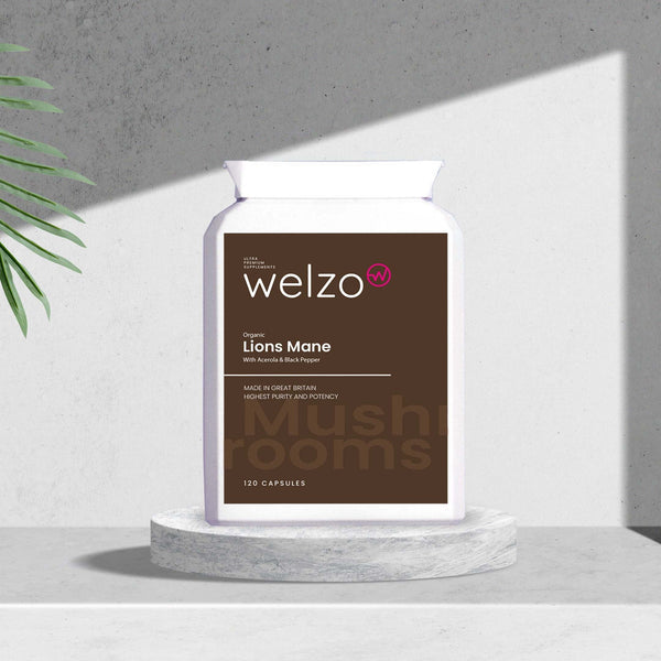 Welzo Organic Lions Mane Extract with Acerola & Black Pepper 120 Capsules