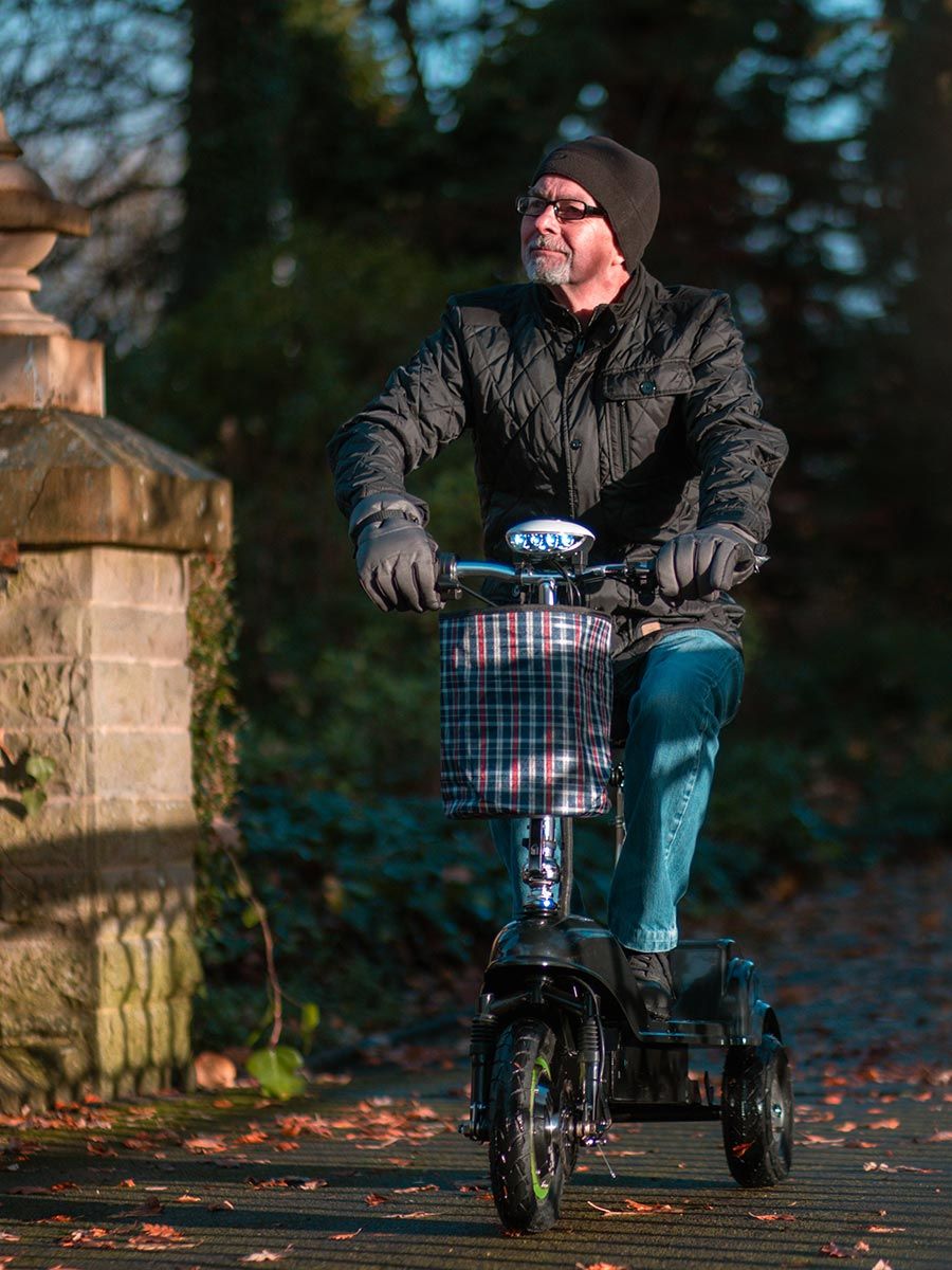 Folding 3-Wheel Electric Mobility Scooter With Seat – Pavement Legal Travel-Friendly