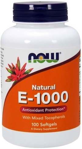 NOW Foods Vitamin E-1000 - Natural (Mixed Tocopherols) - 100 softgels