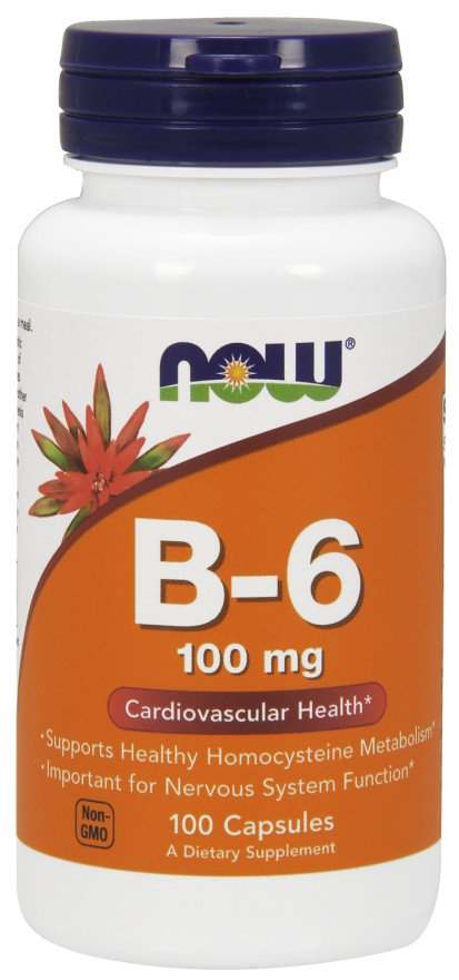 NOW Foods Vitamin B-6, 100mg - 100 caps