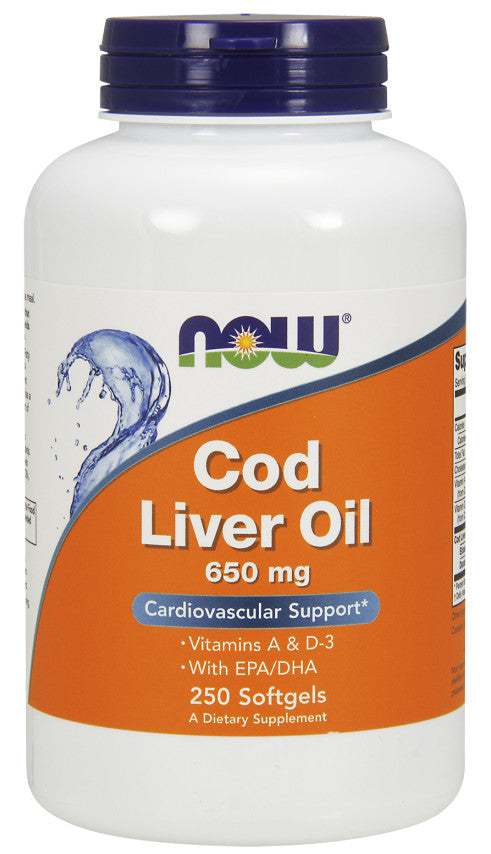 NOW Foods Cod Liver Oil, 650mg - 250 softgels