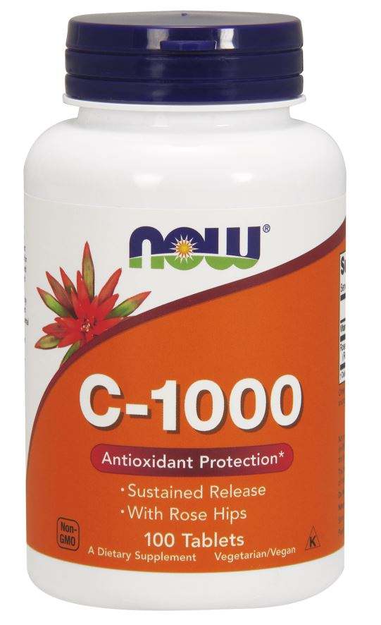 NOW Foods Vitamin C-1000 with Rose Hips - Sustained Release - 100 tablets