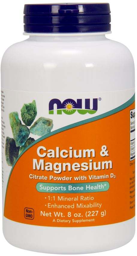 NOW Foods Calcium & Magnesium, Citrate Powder with Vitamin D3 - 227 grams