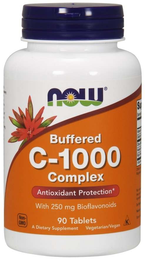 NOW Foods Vitamin C-1000 Complex - Buffered with 250mg Bioflavonoids - 90 tablets