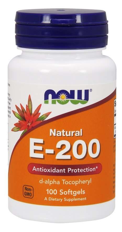 NOW Foods Vitamin E-200, Natural - 100 softgels