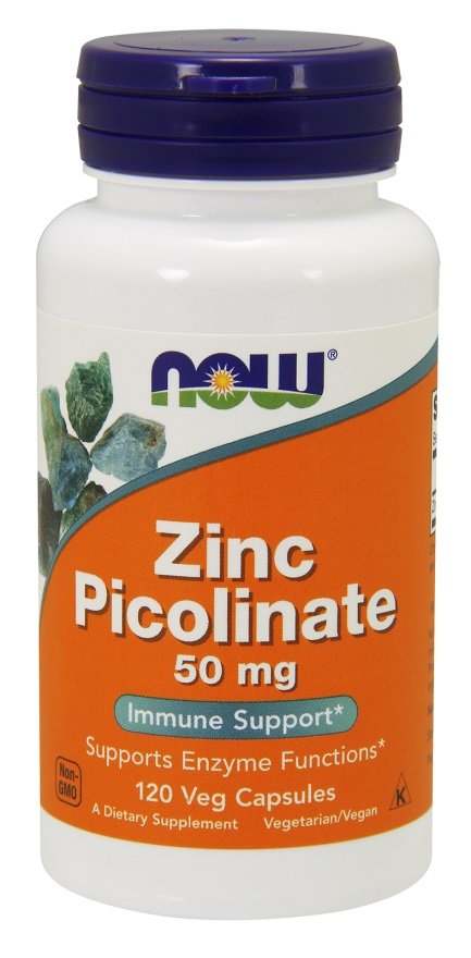 NOW Foods Zinc Picolinate, 50mg - 120 vcaps