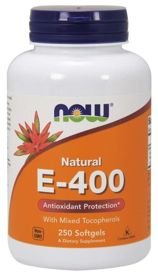 NOW Foods Vitamin E-400 - Natural (Mixed Tocopherols) - 250 softgels