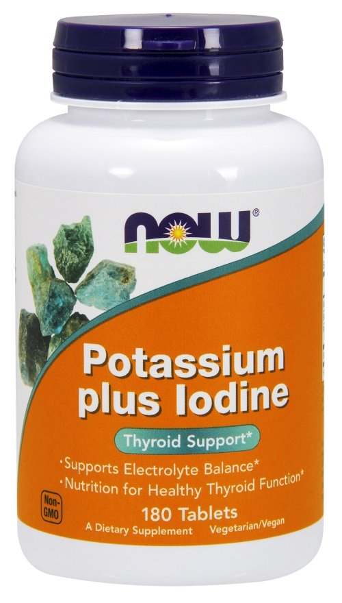 NOW Foods Potassium plus Iodine - 180 tablets