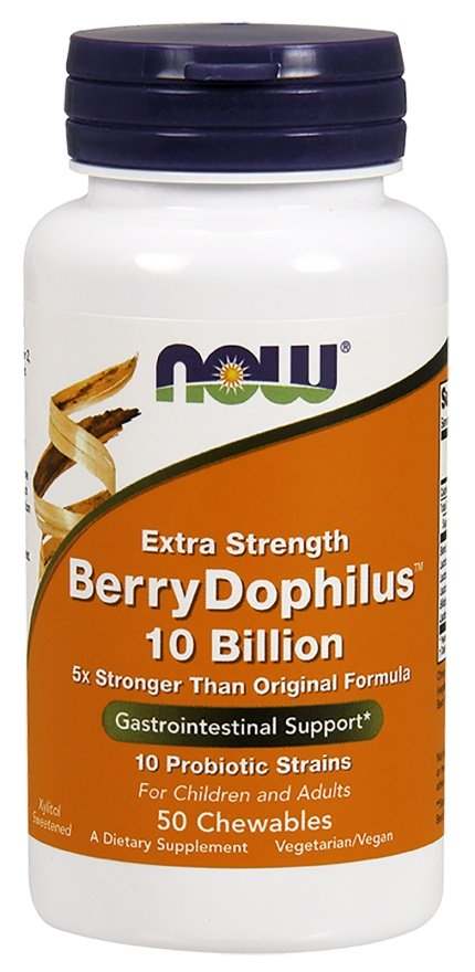 NOW Foods BerryDophilus, 10 Billion (Extra Strength) - 50 chewables